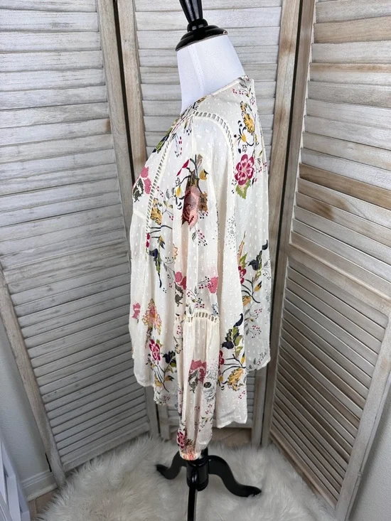 Zara Woman Cream Floral Embroidered Boho Style Spring Tasseled Cardigan XS - Picture 9 of 9